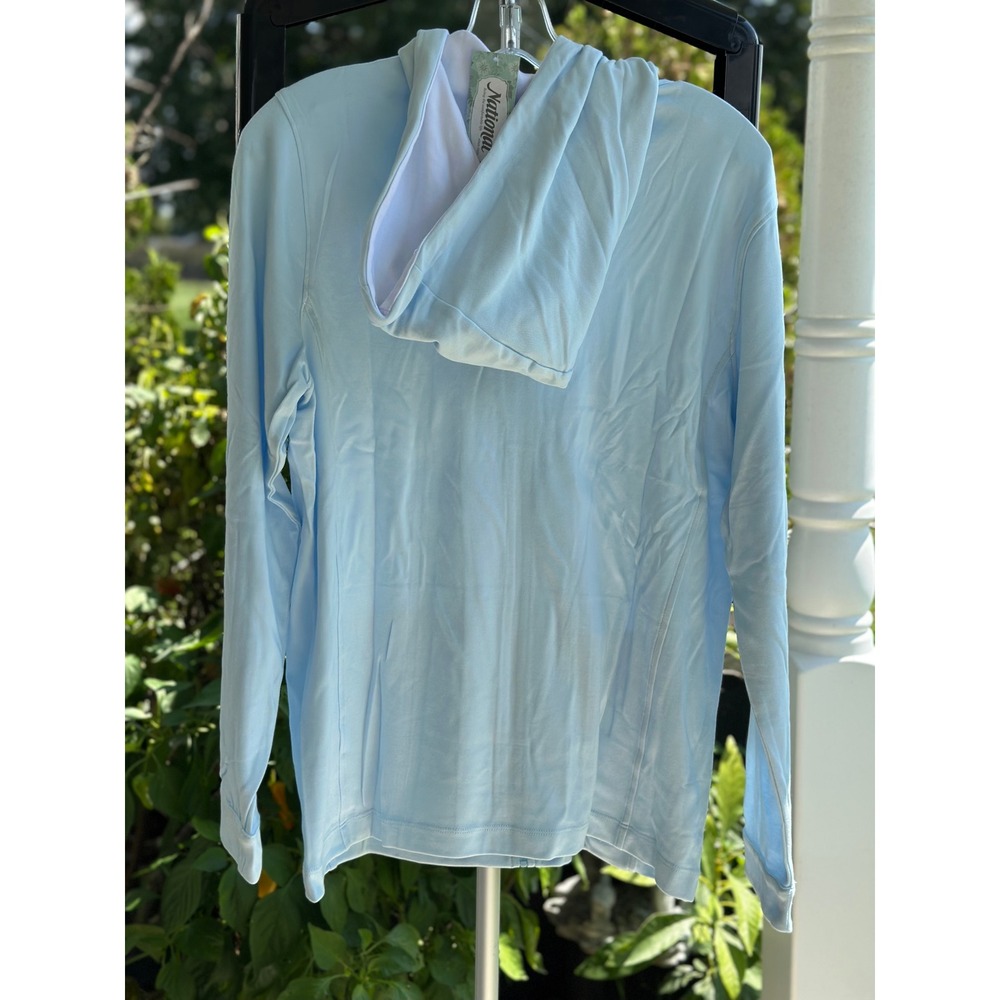 National UltraSofts Light Blue Zip Up Hoodie Sweatshirt Women Large NWT